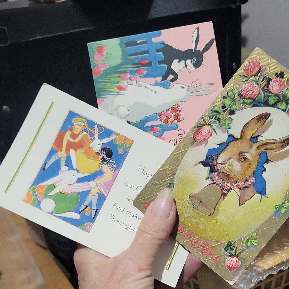 Charming Easter Rabbit Greetings Postcards